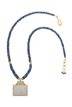 Load image into Gallery viewer, ONE OF A KIND Kyanite Necklace with Blue Topaz and Labradorite Pendant set in 24kt gold vermeil NF288-KBTM