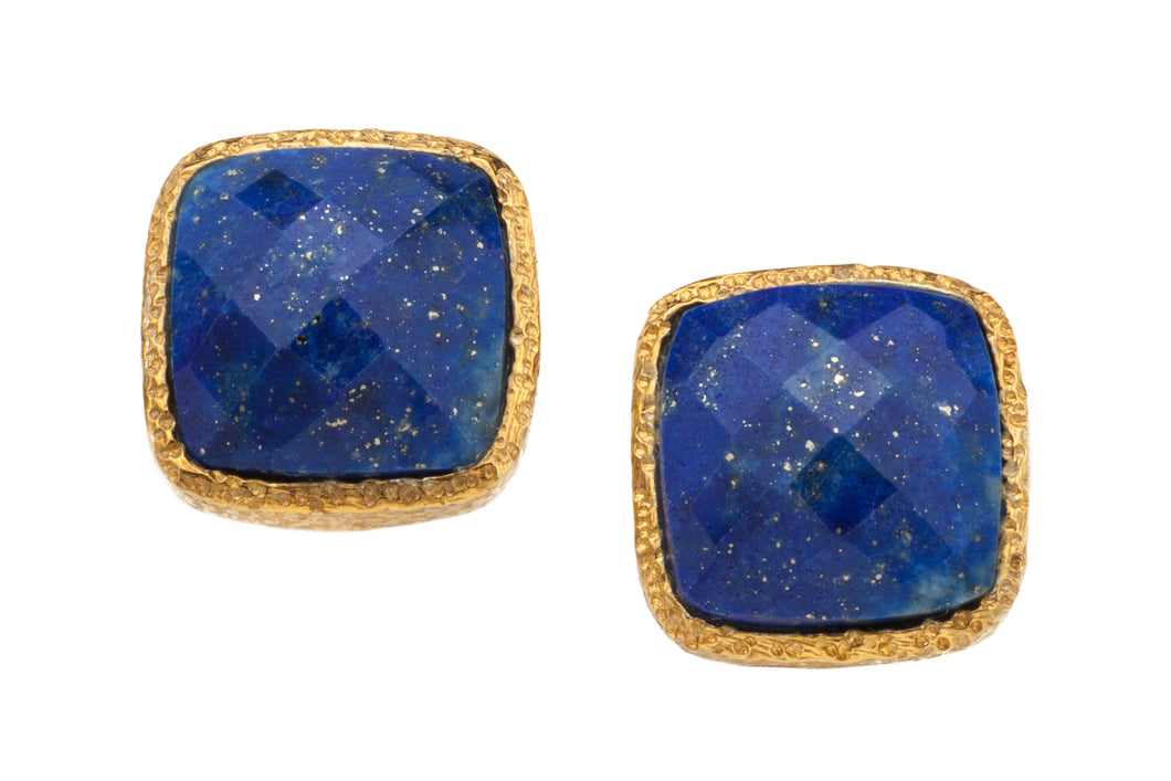 Lapis Lazuli Post Earrings in 24kt gold vermeil