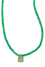 Load image into Gallery viewer, Green Chrypsoprase  Necklace with Green Chalcedony Pendant set in 24kt gold vermeil  NF188-Chr
